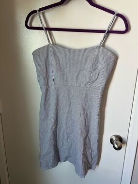 Brandy Melville Blue and White Striped Mini Sundress